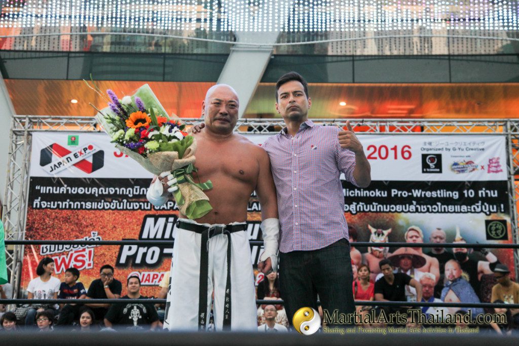 fighter pose on ring at Pro-Wrestling Japan Expo 2016 Bangkok