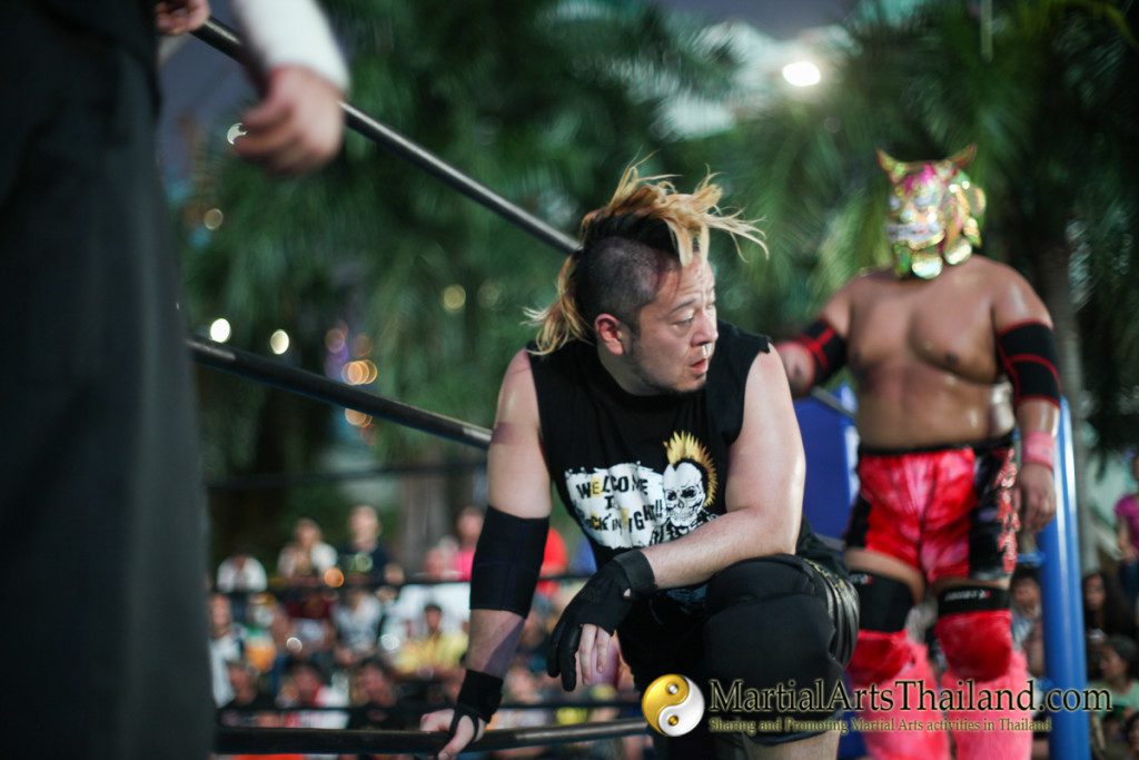 fighter tired on ring at Pro-Wrestling Japan Expo 2016 Bangkok