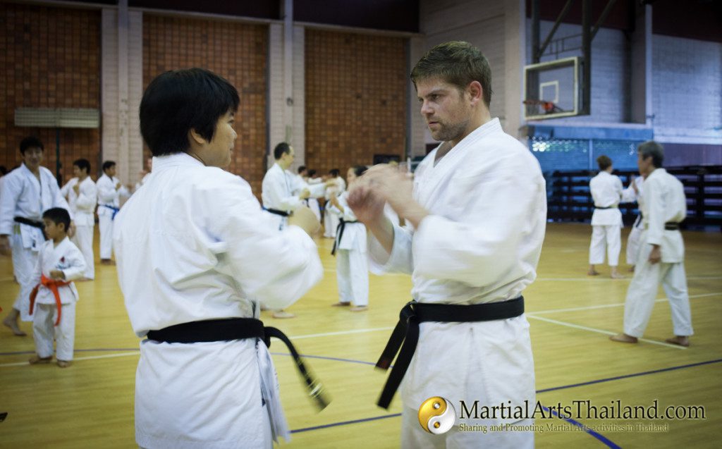 karate students practicing