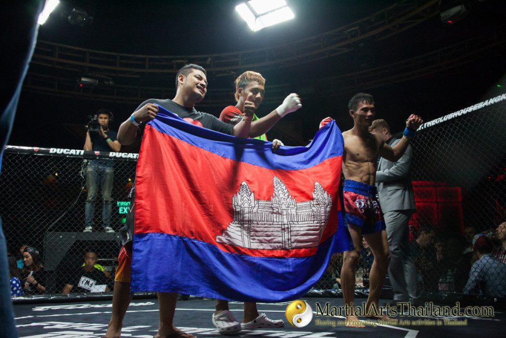 cambodian fighter team in mma cage at Full Metal Dojo 10 To Live and Die in Bangkok
