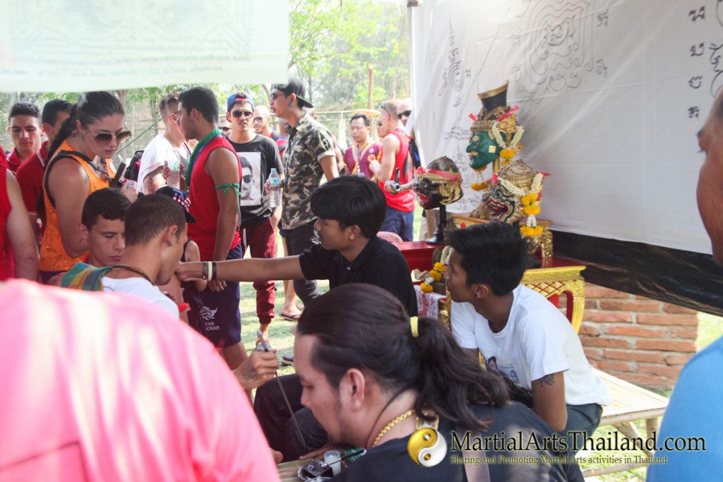 tattoo making at the fair at the 12th Wai Kru Muay Thai Ceremony 2016 