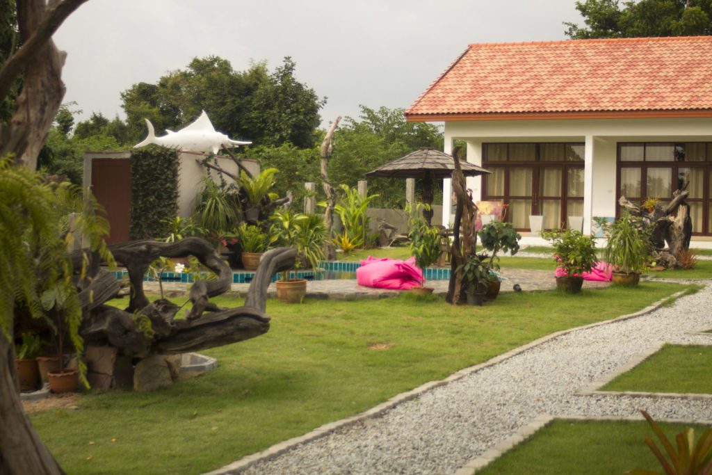 bunglaows and surrounding garden at Tree Roots Retreat Rayong