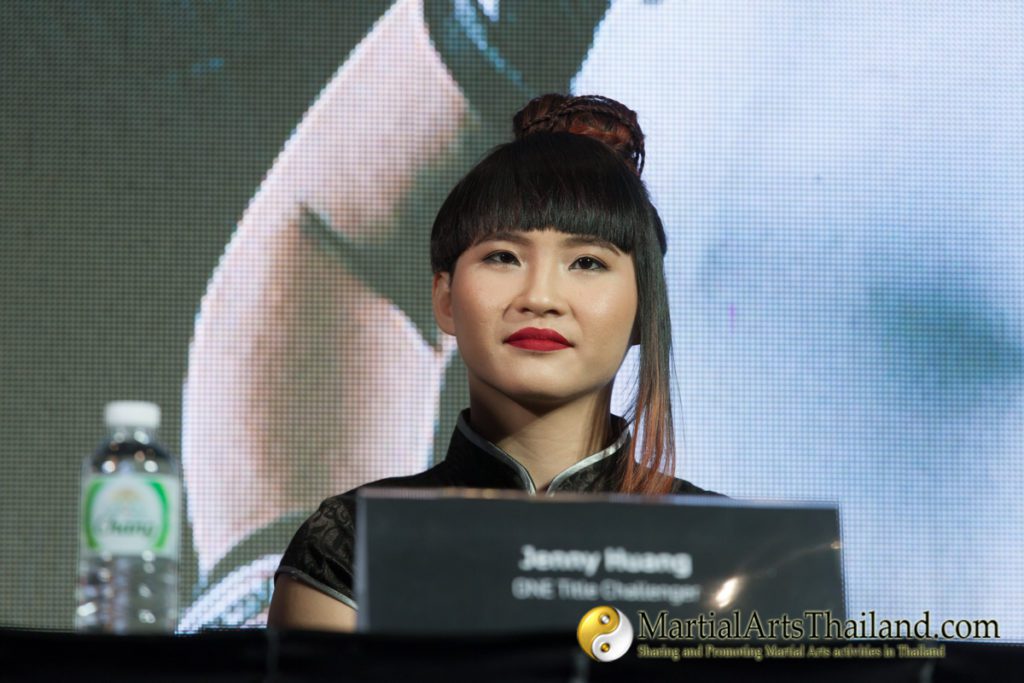 jenny huang at press conference for ONE warrior kingdom 2017