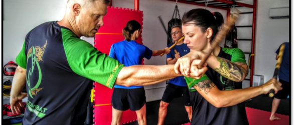Kali stick fighting practice at Core Combat Chiang Mai