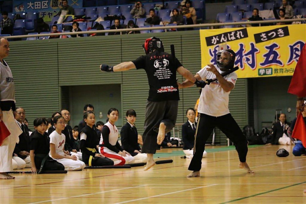 sparring action at competition Black Wing spochan sports chambara 