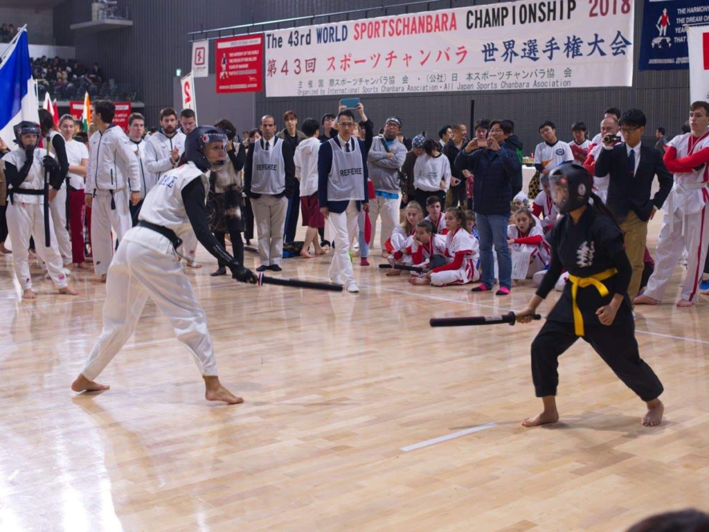 sparring at competition Black Wing spochan sports chambara 