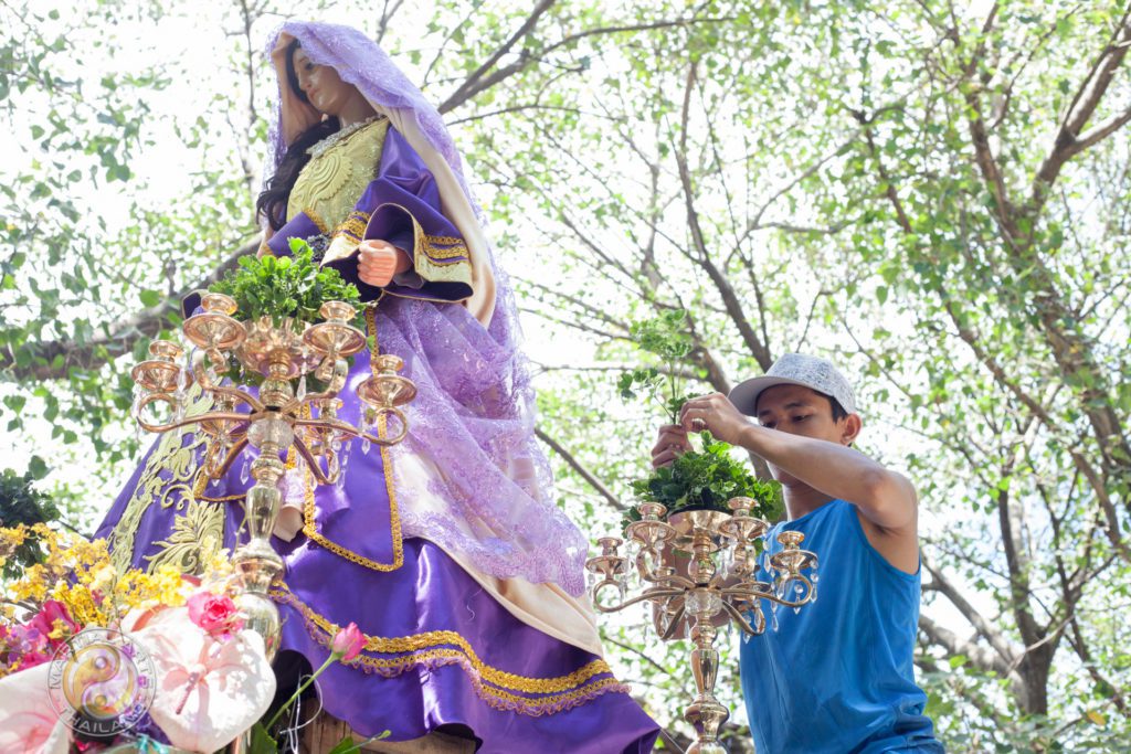 holy mary statue in cebu getting prepared for the religious procession