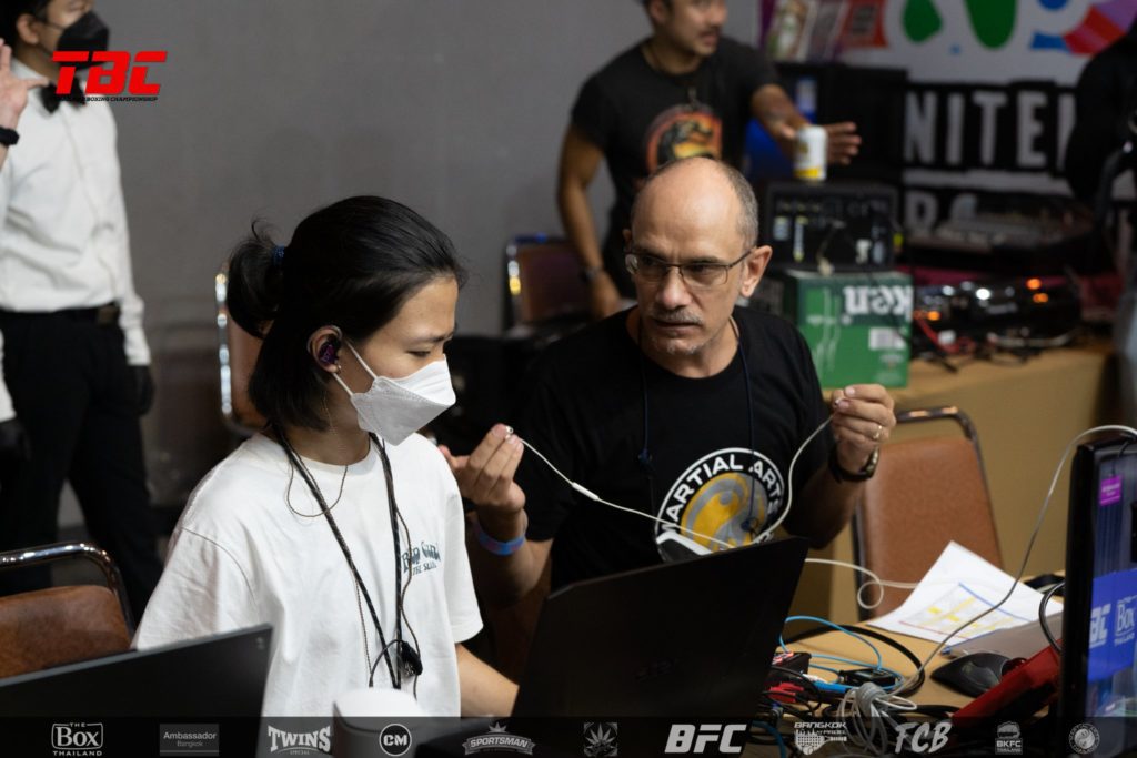 Martial Arts Thailand team Paolo Vettore and Belle at the OBS console