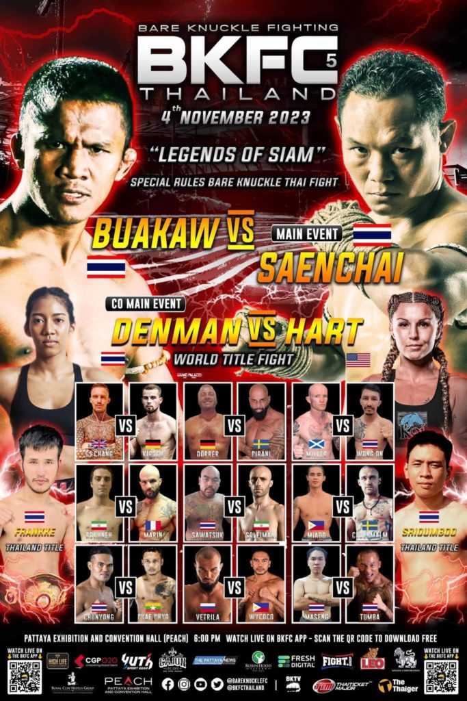 Buakaw vs Saengchai at BKFC with our image of Po Denman at the co-main event